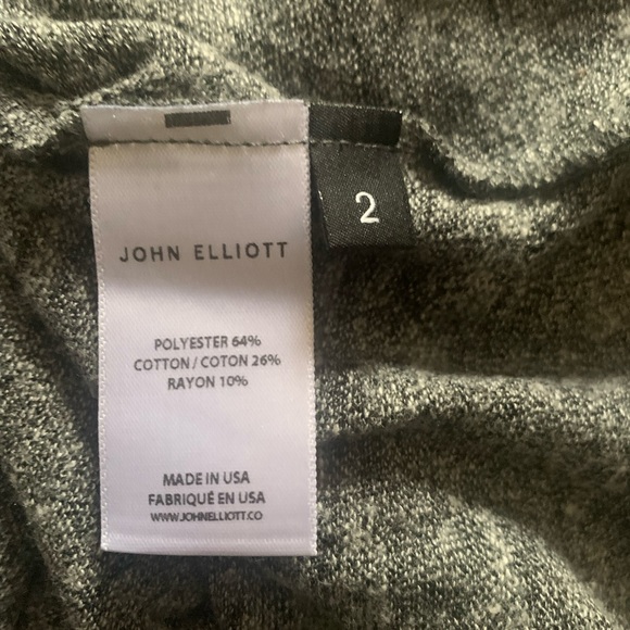 John Elliott Heathered Dark Gray The Mercer Melange Crew Tee Shirt Size M - Picture 10 of 12